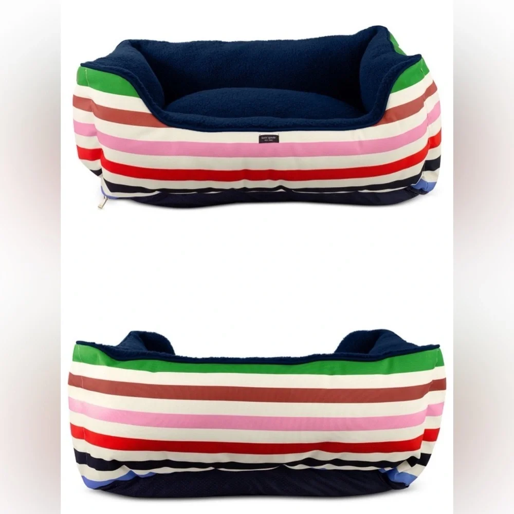 NWT Kate Spade Dog Bed Red Call It A Day OR Multi Color Stripe Pattern $100